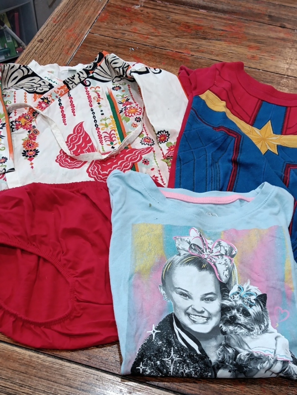 Kids Red, Light Blue & Multi - Different. Prints.  tops